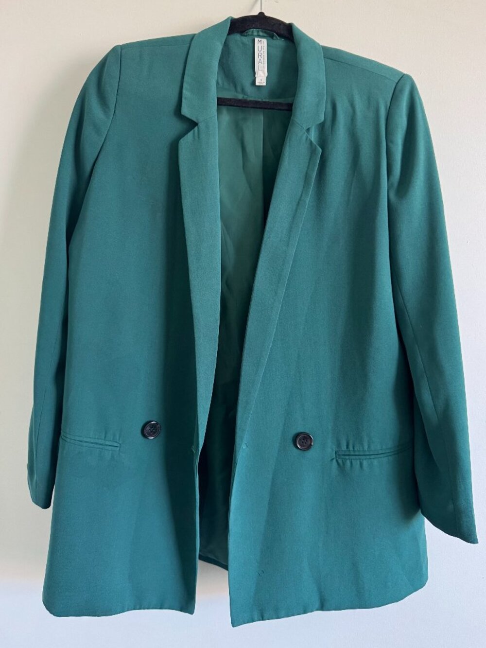 Mural Teal/Emerald Blazer, Size Small